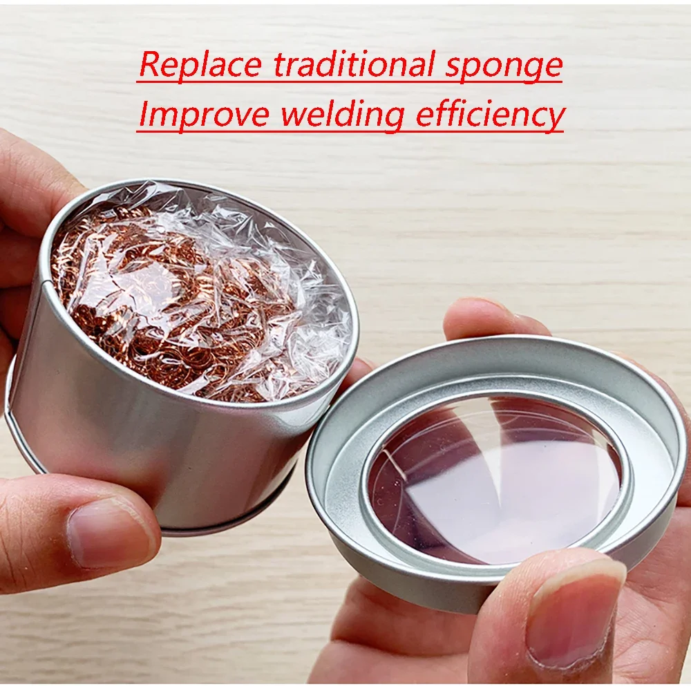 Soldering Iron Cleaner Cleaning Nozzle Tip Desoldering Soldering Solder Iron Tip Copper Wire Cleaner Ball Metal Dross Box