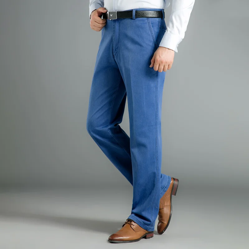 Streetwear Men Fashion Loose Straight Jeans Spring Autumn Big Size Vintage Blue Wide Pants Business Casual Male Denim Trousers