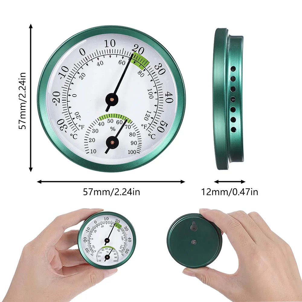 2 In 1 Stainless Steel Thermometer Hygrometer Wall-mounted Auto Measure Thermometer for Home Office Temperature Humidity Meter