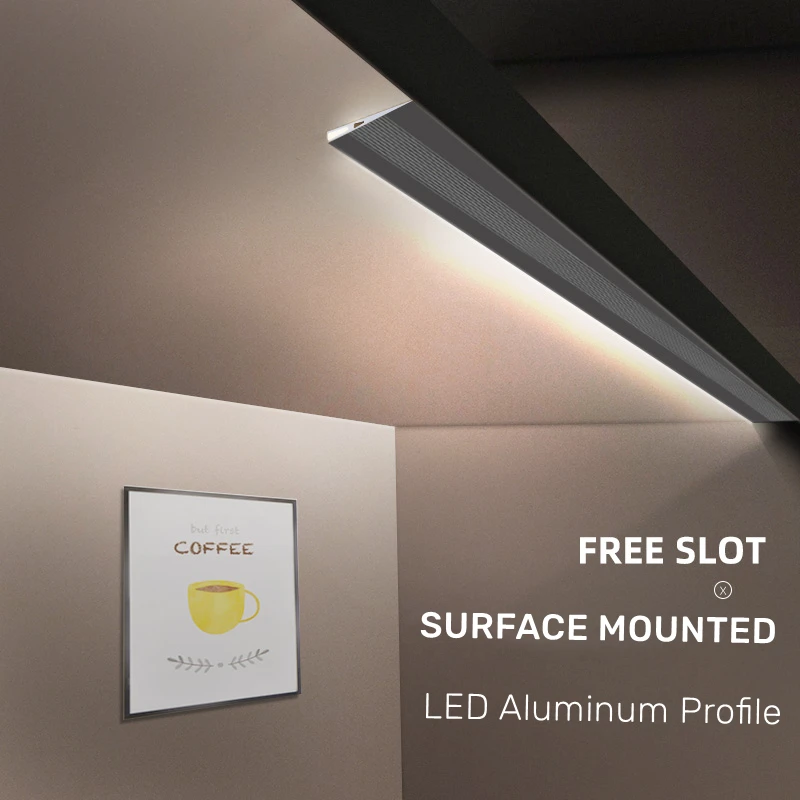 Invisible H7mm LED Oblique Beam Aluminum Profile Surface Mounted Ultra-thin Cabinet Layer Edge Shelf Panel Hard Bar Strip Lights led cabinet light led light led light bar