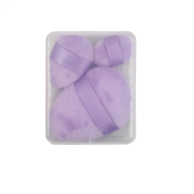 Cotton Purple Powder Puff Large Medium And Small Mini Eye Shadow No Dead Corner Makeup Puff Cosmetic Tool 3
