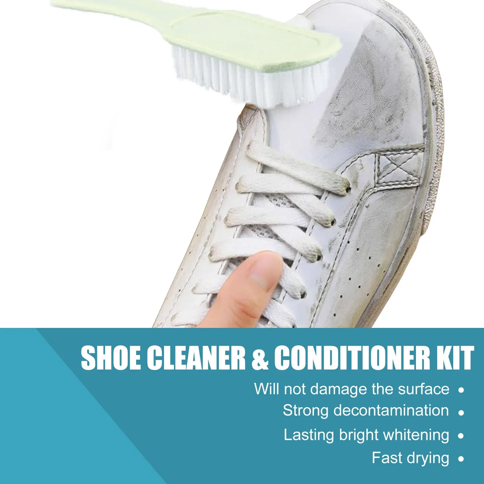 Foamzone Shoe Cleaner Whiten Polish Cleaning Tool Brush Shoe Sneakers Casual Leather Cleaning Care Supplies