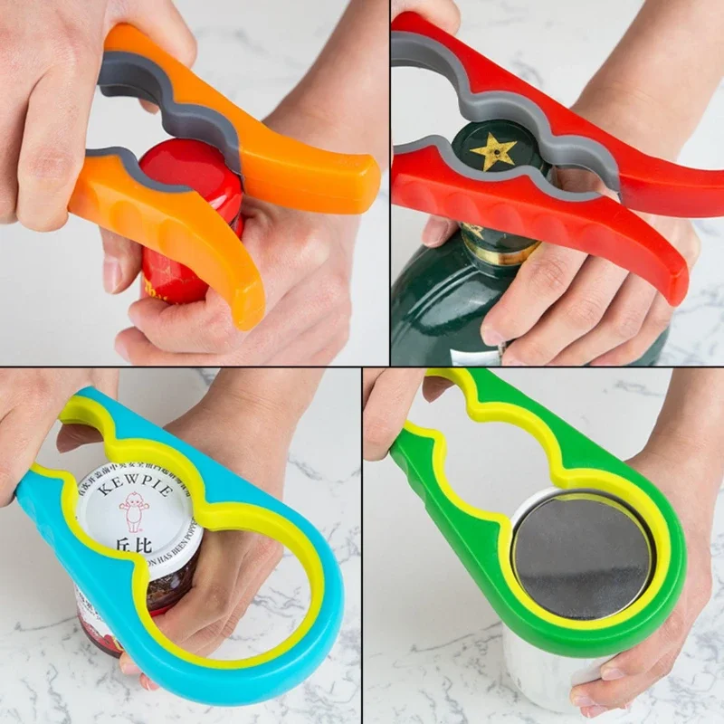 4 In 1 Can Openers Portable Can Beer Bottle Jar Openers Multifunction Wrench Jar Opener Kitchen Gadgets Cooking Accessories