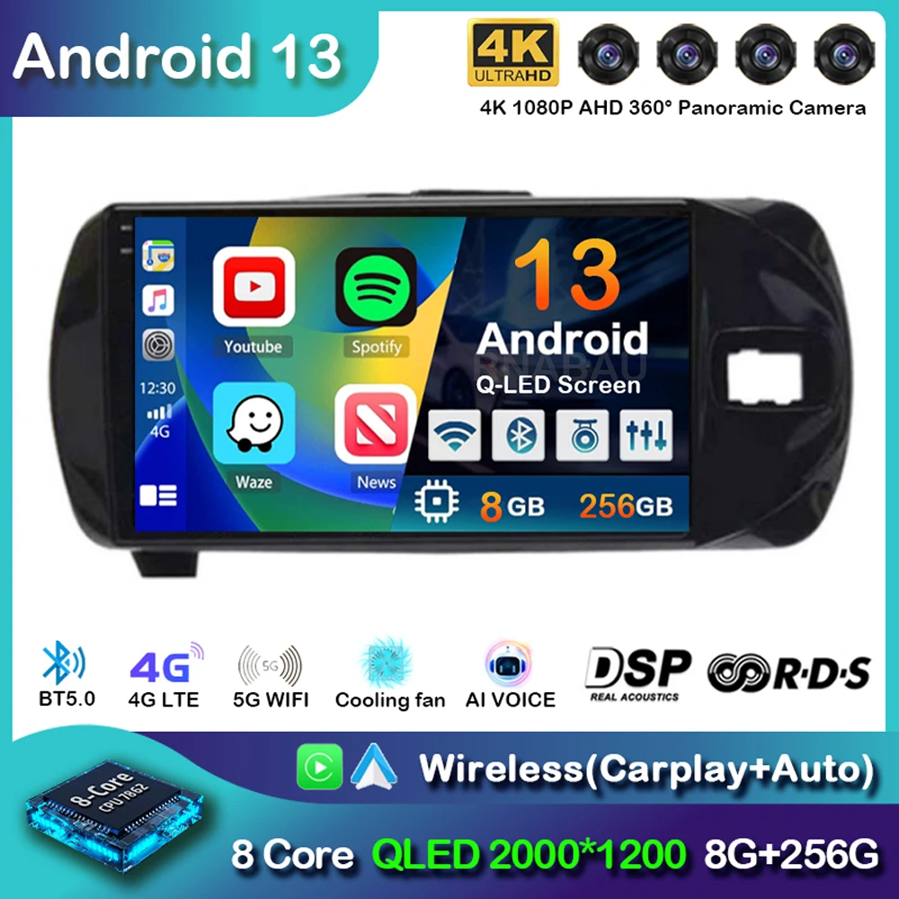 

Android 13 Carplay For Toyota Vitz 3 XP130 2014 2015 2016 2017 2018 2019 Car Radio Multimedia Video Player Navigation GPS Stereo