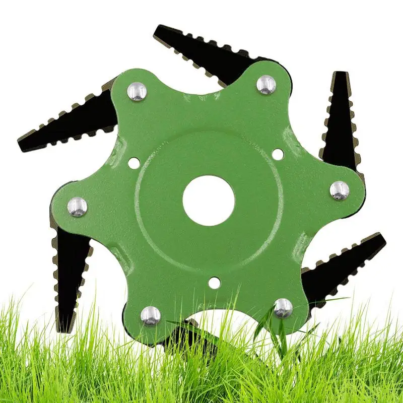 

Grass Wacker Blades Six-leaf Brush Blade For Grass Eater Steel Wire Grass Brush Blade With Universal Adapter Kit For Courtyards