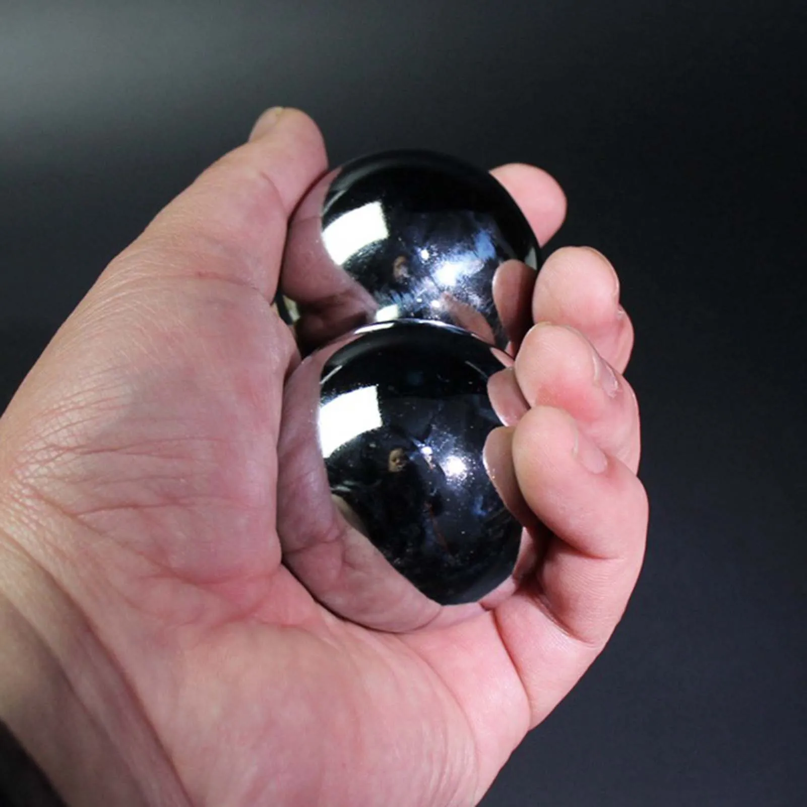 Solid/Hollow Baoding Balls Chrome-plated Silver Non-Chiming Chinese Health Balls Massage Ball for Hands