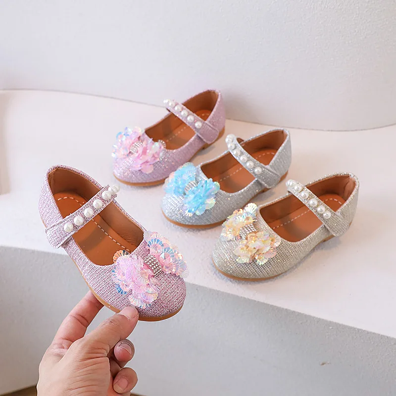 

Zapatos Niña Kid Shoe Girl Shoe 2023 Autumn Infant Bow Princess Shoe Round Toe Leather Shoe Soft Sole Sequin Single Shoe Lolita