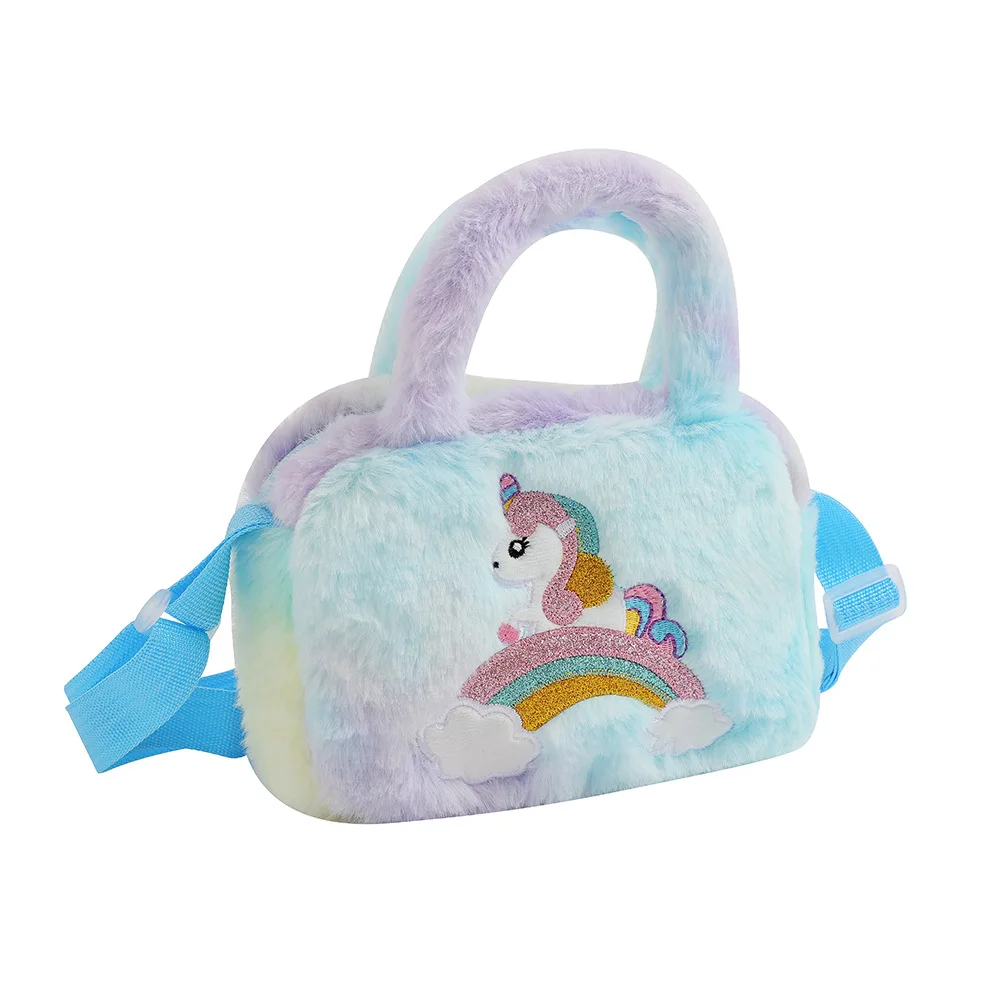 Borsetta Unicorno Per Bambine - Mini Borsa In Peluche Con Tracolla, Ideale Per Cellulare E Piccoli Oggetti