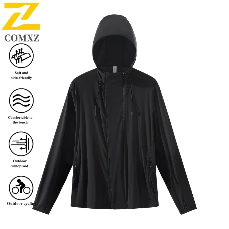 Men's Summer UPF50+ UV Protection Jacket  Ice Silk Long Sleeve Sun Coat with Breathable & Cooling Technology for Outdoor Sports
