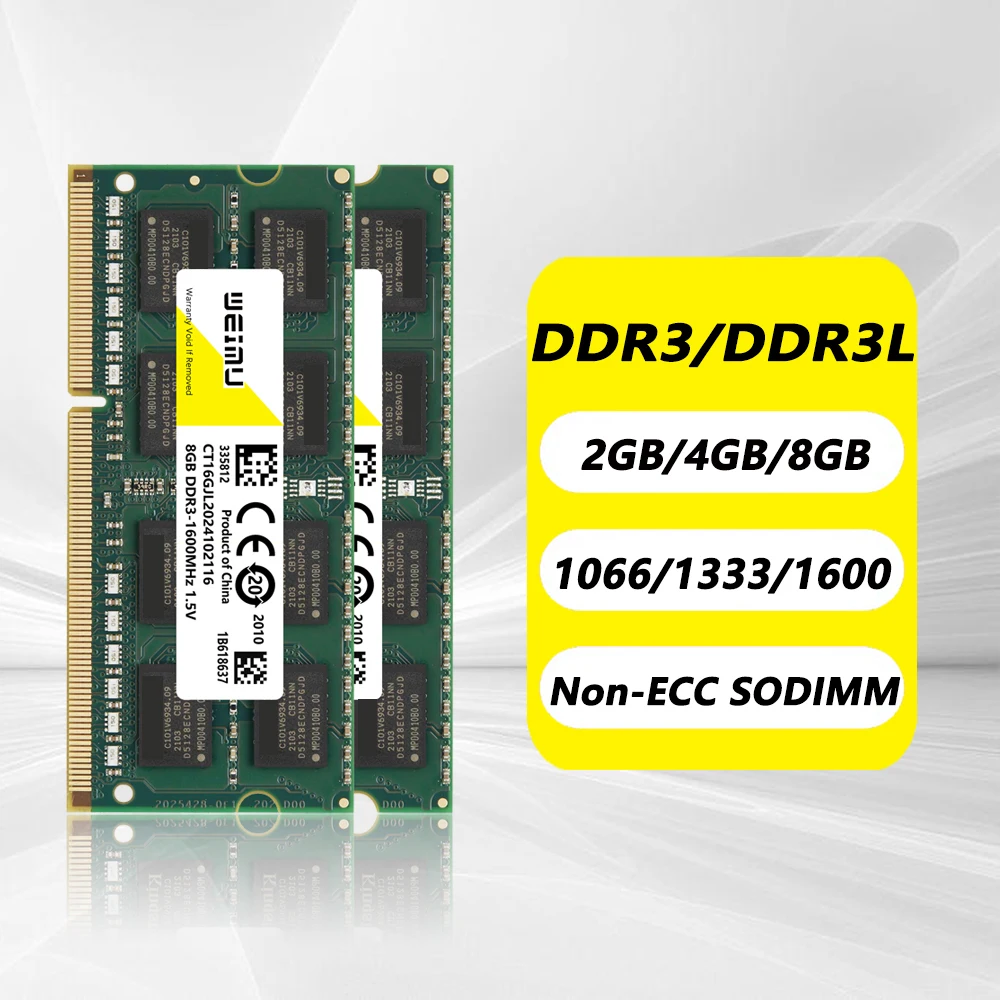 Laptop Memory RAM DDR3 DDR3L 4GB 8GB PC3 1.5V 1333 1600 1866Mhz PC3L 1.35V 8500 10600 12800 204Pin SODIMM Notebook laptop memory module laptop ram memory notebook ram memory