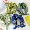 Floral Print Kerchief Square Scarves Bandanas Scarf for Women Neckerchief Cotton Linen Headband Headscarf Hair Band Turban 55cm 6