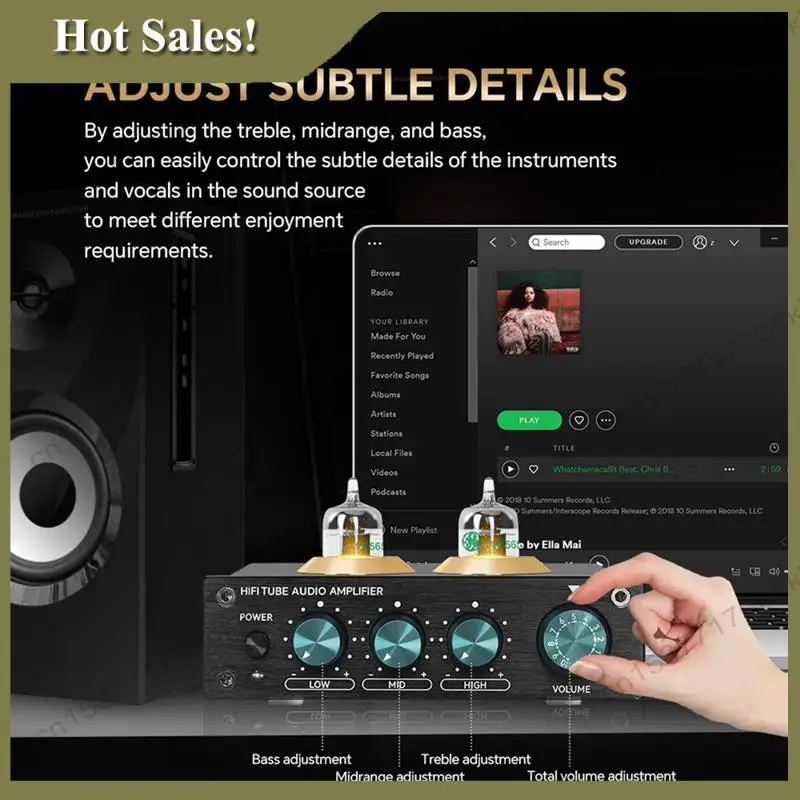 -A23G Hifi 튜브 오디오 프리 앰프 6K4 진공관 앰프 버퍼 조정 오디오 튜브 프리 앰프 스테레오 수신기 EU 플러그