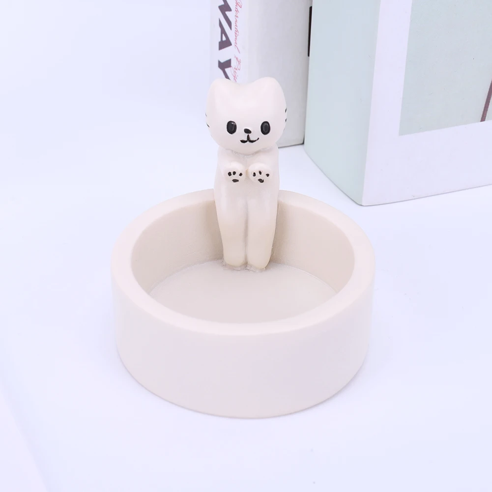 Cute Scented Candle Holder Resin Kitten Aromatherapy Candlestick Creative Kitten Warming Paws Candlestick Gift for Cat Lover