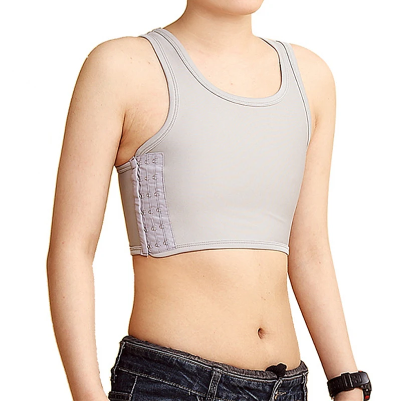Breast Binder slim Flatten breast Tank Vest Casual Shaper Tops Breathable Buckle Short Les Trans corset Bra