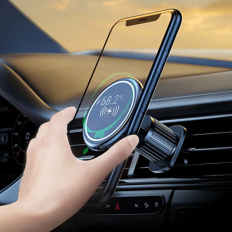 Kimdoole Phone Holder Car Magnetic Telephone Stand Magsafe Wireless Chargers Support for Iphone Xiaomi Smartphone Accessories