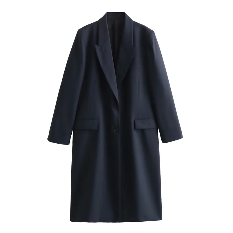 

2023 New Women Fashion Casual Long Single breasted Coat Autumn/Winter Fashion Minimalist Versatile Loose Coat