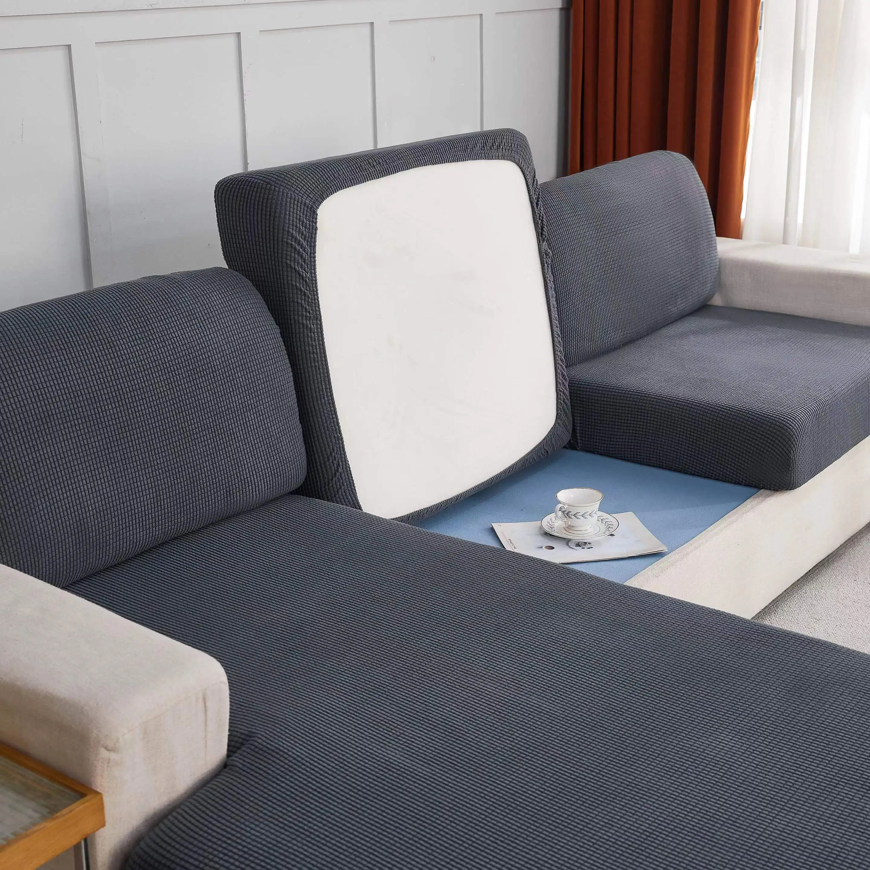 Jacquard Sofa Slipcover Non-slip Stretch Adjustable Sofa Cover Furniture Protector for Bedroom Office Living Room Home Decor 3