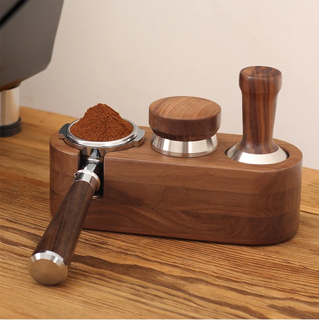 Support à dosettes pour machine à café en bois - UNBRANDED - Marron -  Accessoire café tamper en bois