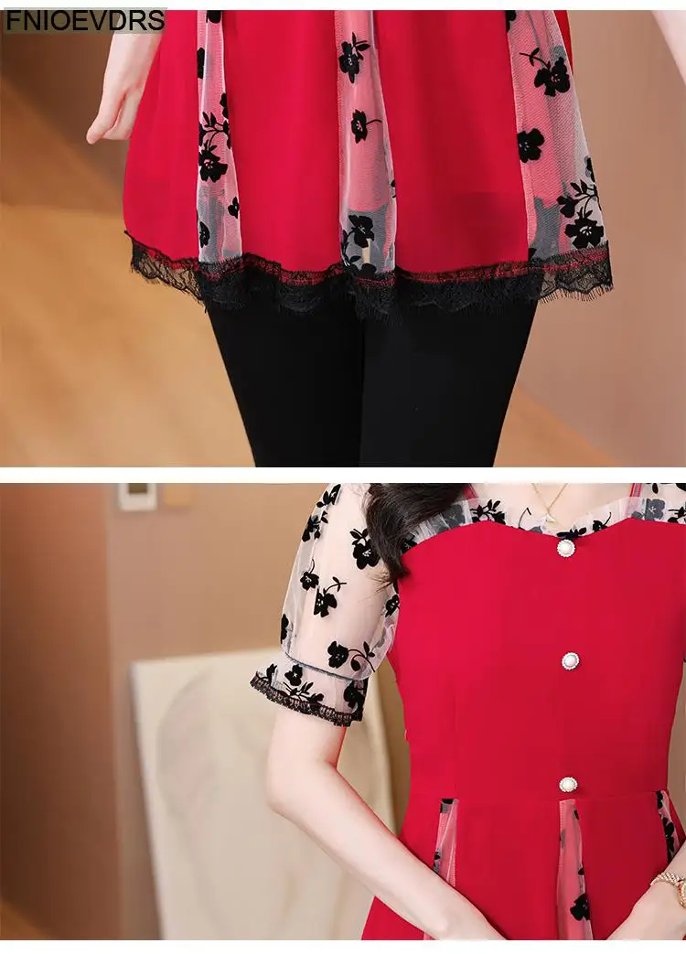 Hot Sales Autumn 2024 Women European Fashion Elegant Black Shirt Sheer Mesh Ruffles Casual Tunic Belly Peplum Tops And Blouses