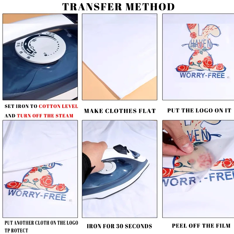 Custom T-shirt Transfer Stickers with Personal Design, Heat Iron
