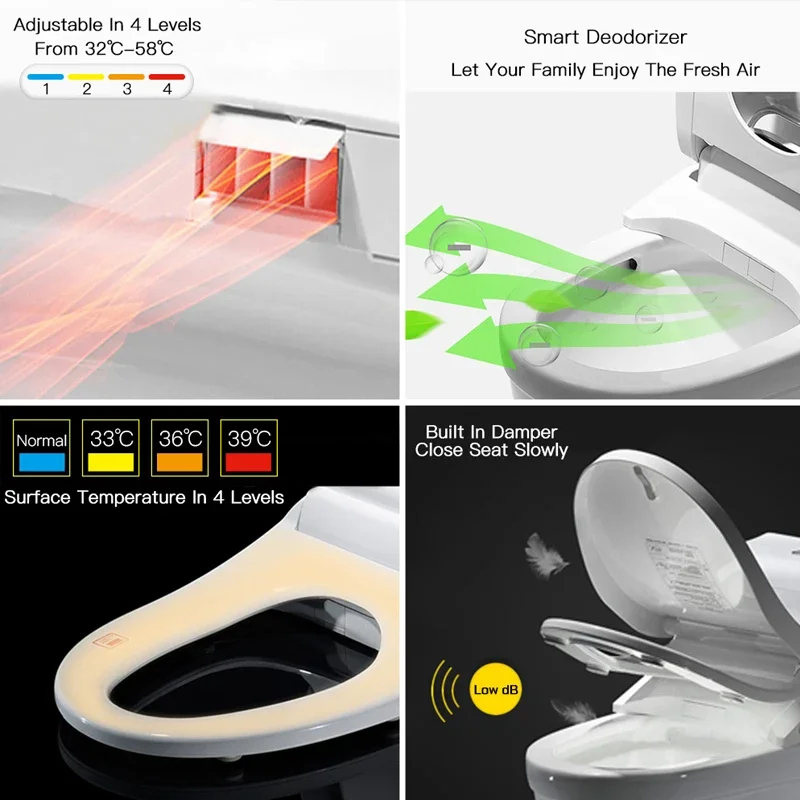 Intelligent Toilet Seat Electric Bidet Cover Smart Bidet Heated Toilet seat Led Light Wc Smart Seat WC Toilets