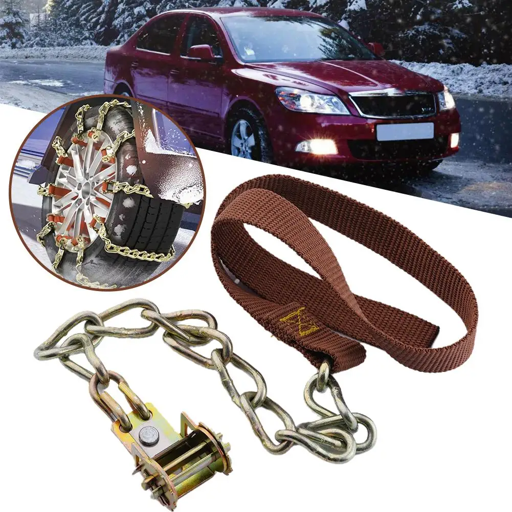 Car Winter Snow Chains Iron Snow Chain Non-slip Chain Truck Tire Wheels 1t Anti Powerful Suv Chains Car Supplies X7S4