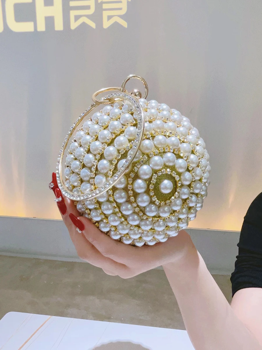 Womens Evening Bag Round Ball Wedding Handbag Artificial Pearl Purse Party  Bridal Clutch | Fruugo KR