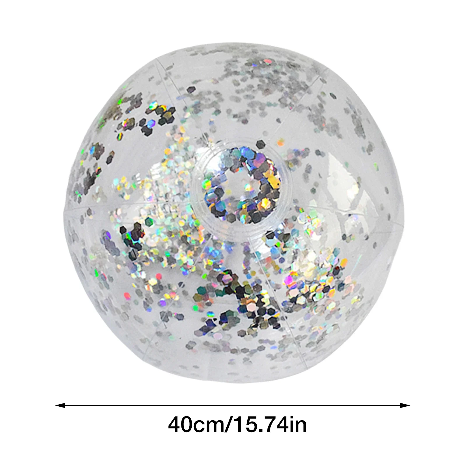 40cm Inflatable Glitter Beach Ball Summer Water Ball Sequin Beach Toys for Swimming Pool Play Party Toys for Kids Adult