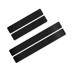 4PCS Carbon Fiber Car Door Sill Guard Stickers - Universal Auto Door Protector Accessories (No Logo)