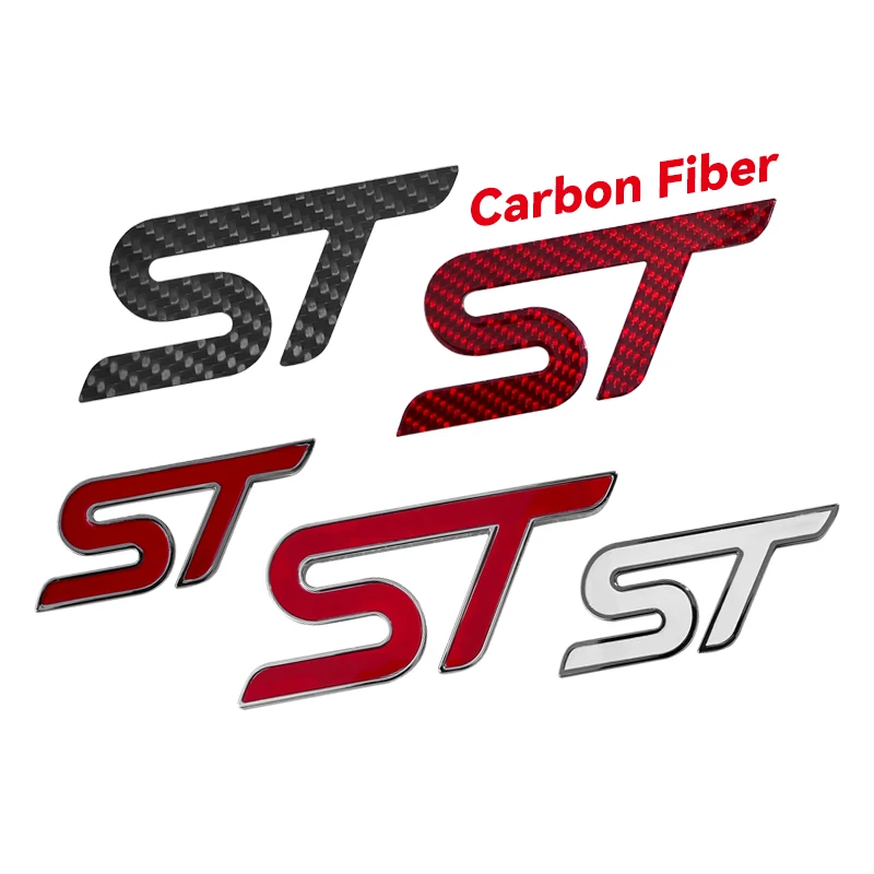 Car Logo Carbon Fiber ST Logo For Focus Fiesta Mondeo EDGE Kuga Front Logo Rear Logo