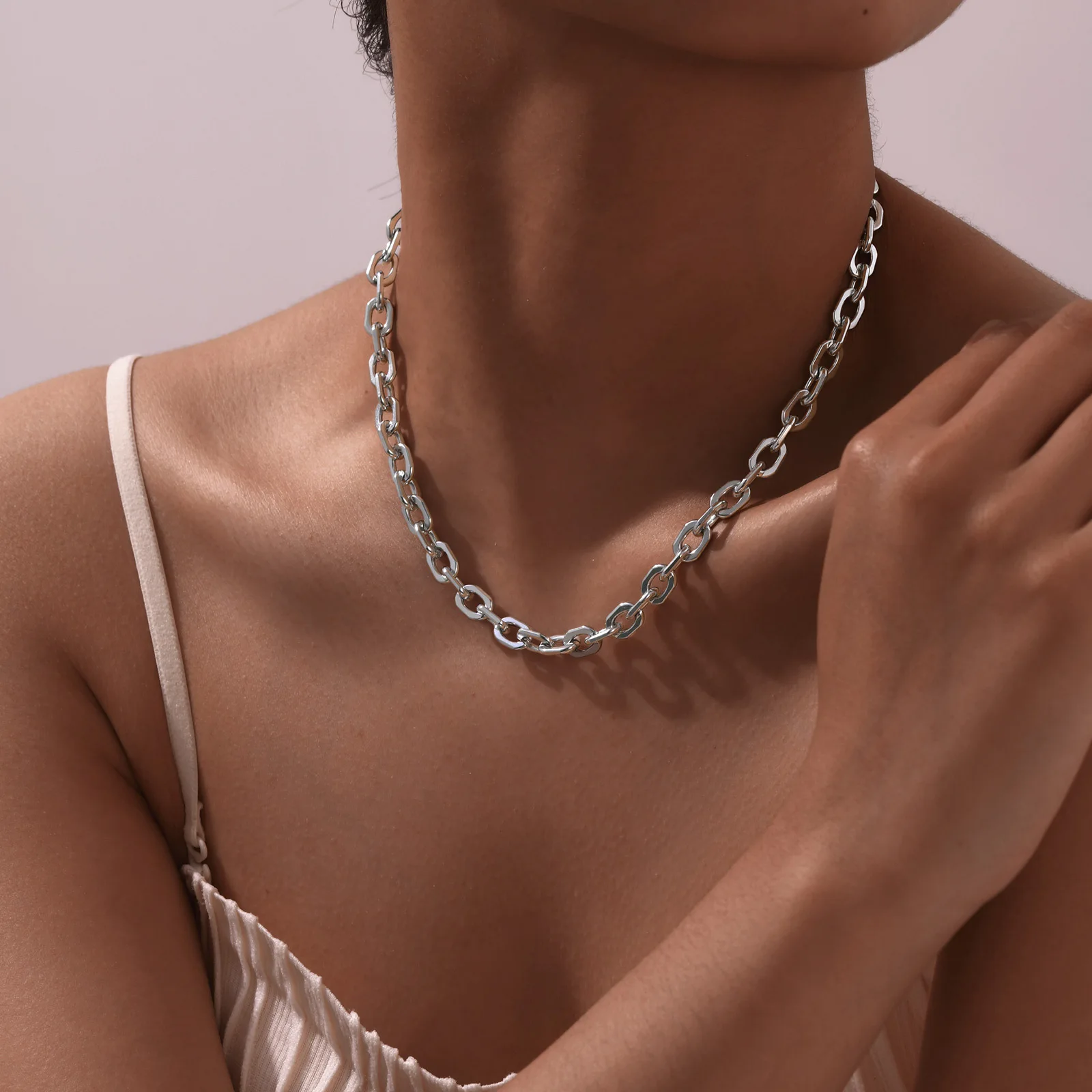 Vnox Bold Rolo Chain Choker Necklaces for Women Girls