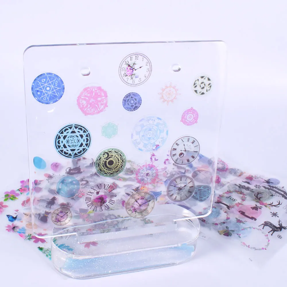 Silicone world Transparent Decorate Stickers for Epoxy Resin Mold UV Resin Stickers Filler Resina Crystal Sticker Jewelry Making