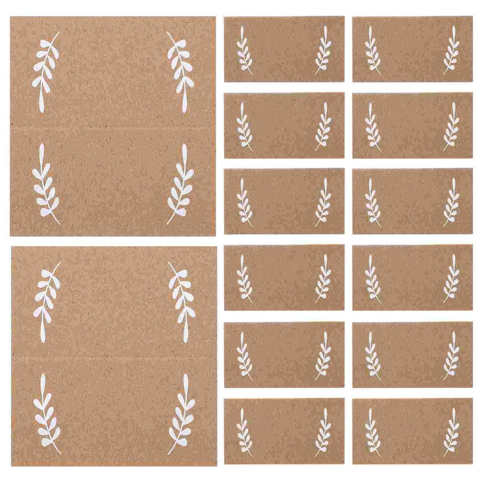50 Pcs Desktop Seat Card Paper Business Holder Cardboard Wooden Station Sign Message Table Decor Name Cards Event Place Wedding
