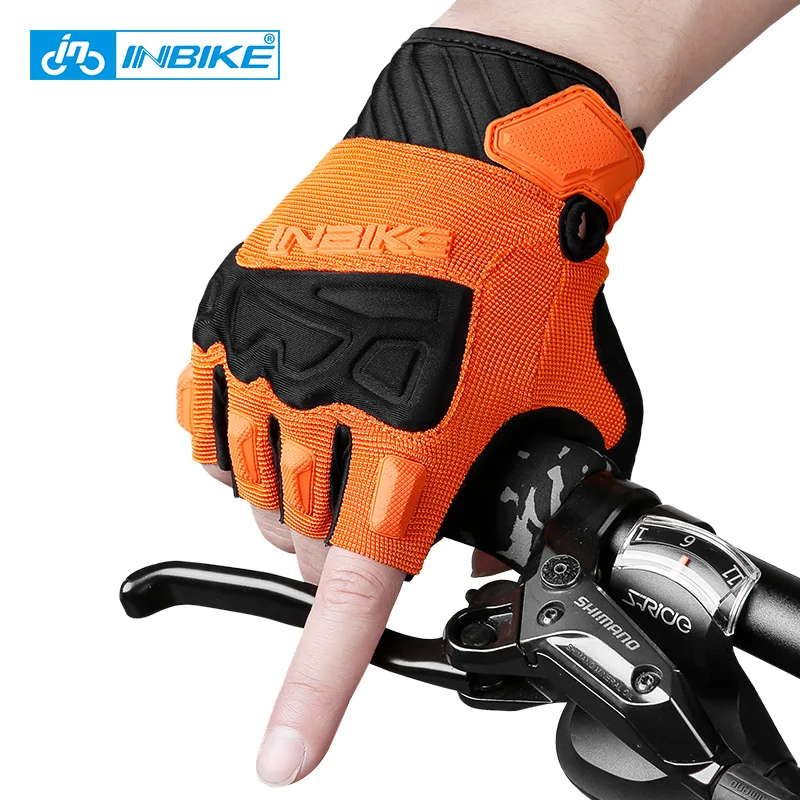 INBIKE Cycling Gloves Men Half Finger Bicycle Running Fitness Sports Breathable Protective Fingerless Glove Cycling Accessories