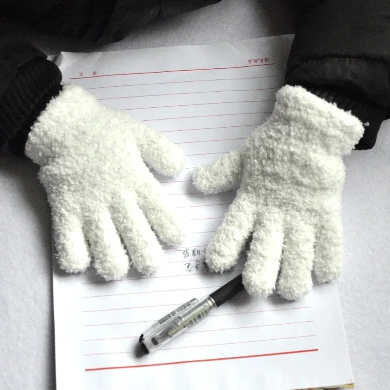 1-4Y Kids Gloves Winter Baby Plush Coral Gloves Toddler Full Fingers Cute Mittens Warm Windproof Glove For Boys Girls
