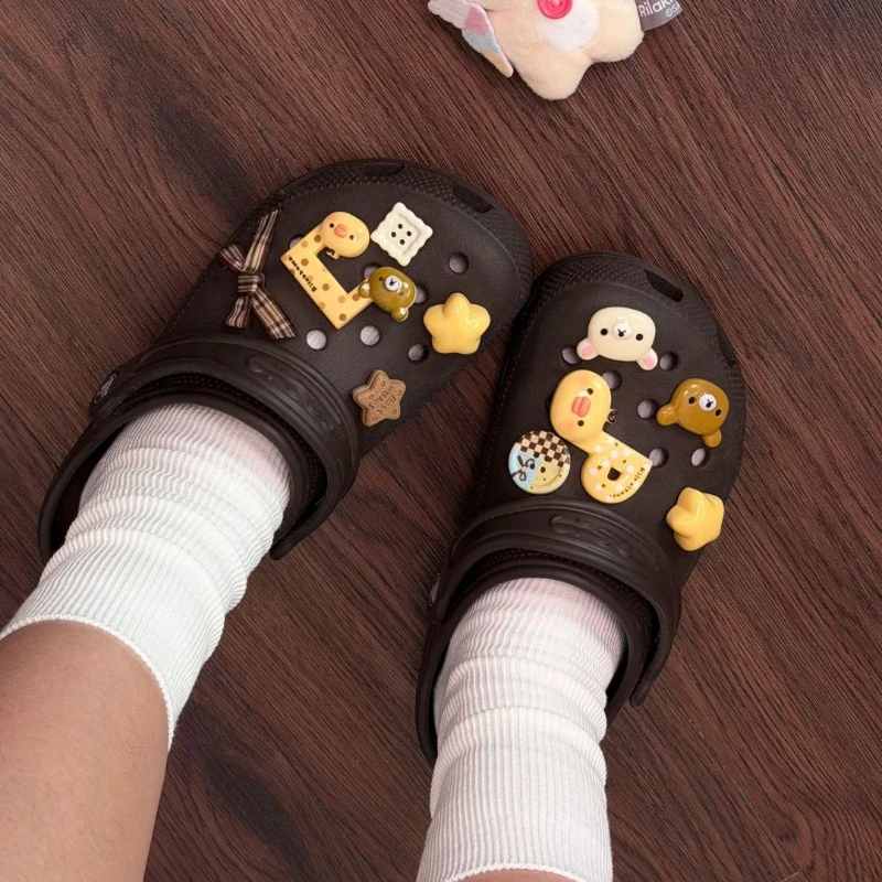 Kawaii Cottagecore Bär Ente Käse Stern Knopf Schuh-Charms Set Niedliche Schuh-Dekorationen Accessoires für Clogs Sandalen Mädchen Geschenke – Detail 10