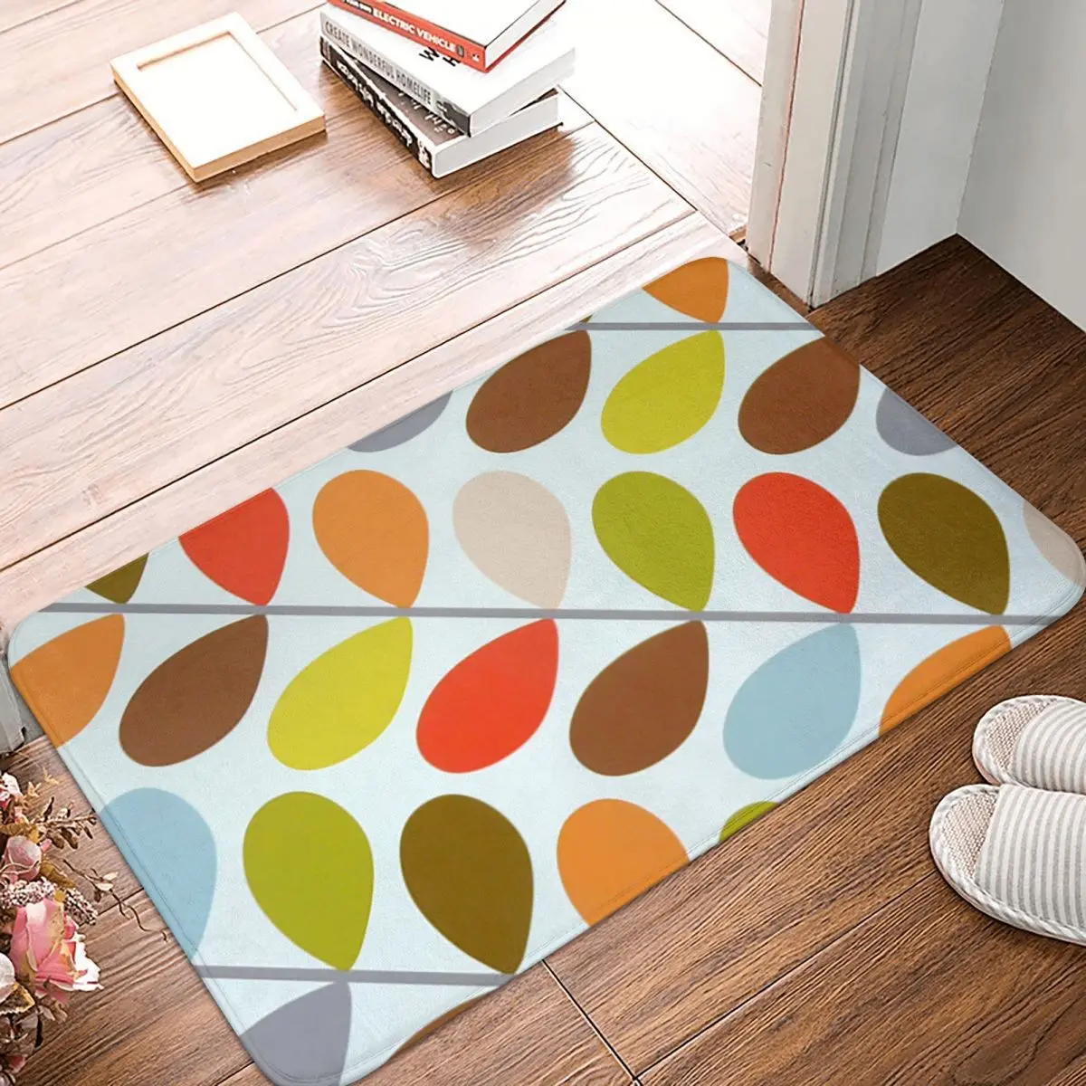 

Orla Kiely Doormat Bathroom Rectangle Polyeste Entrance Balcony Mat Simplicity Leaf Anti-slip Floor Rug Floor Mat Area Rugs