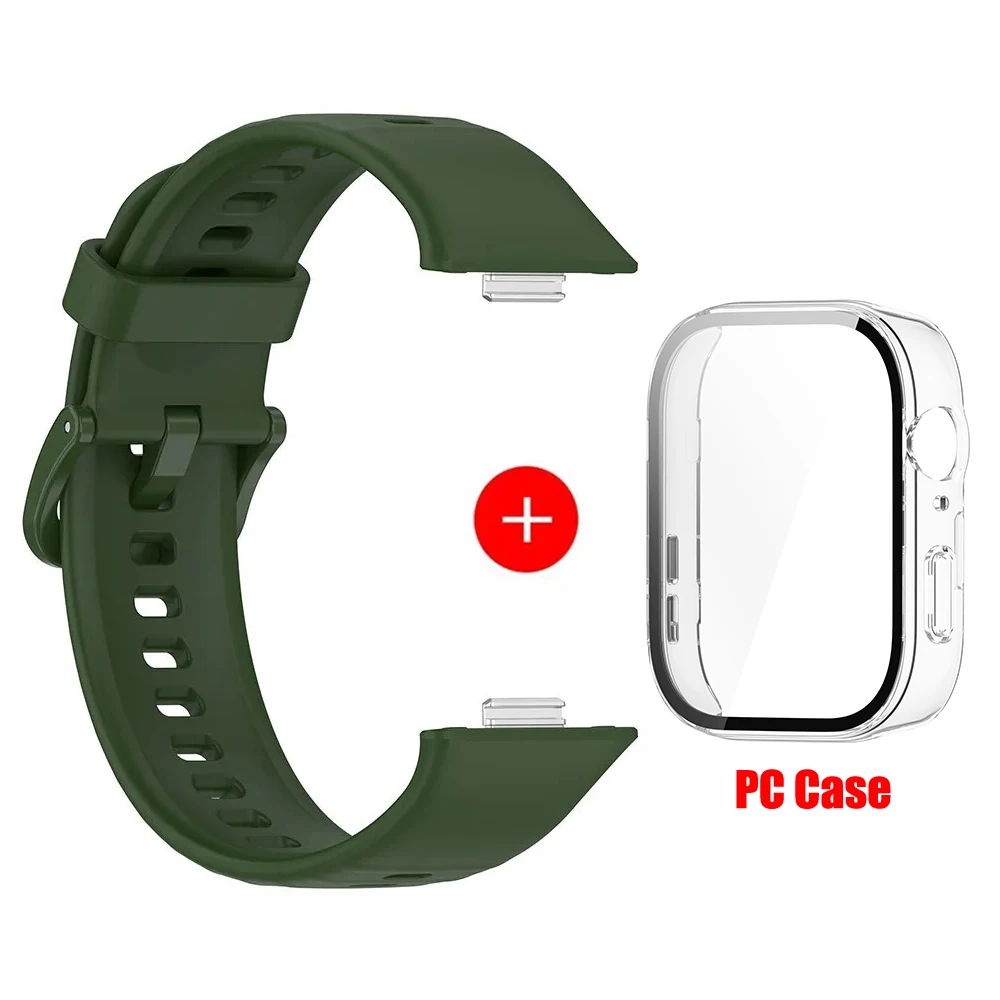 Silicone Watchband with PC Case and Screen Protector for Huawei Watch Fit3 - Replacement Accessories