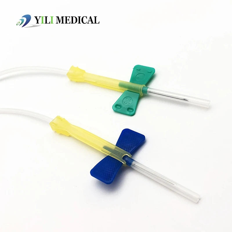 Disposable Safety style blood collection Needle with double wing Sterile Scalp Vein Set dog cat medical Disposable Blood Collection Needle