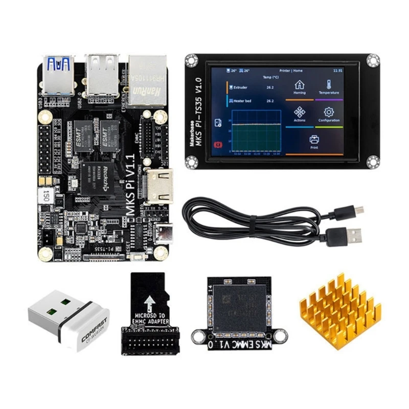 

High-speed Printing MKS PI V1.1 PI-TS35 KLIPPER Screen Control Card 1GB DDR3 Memory Supports VORON 3D Printer