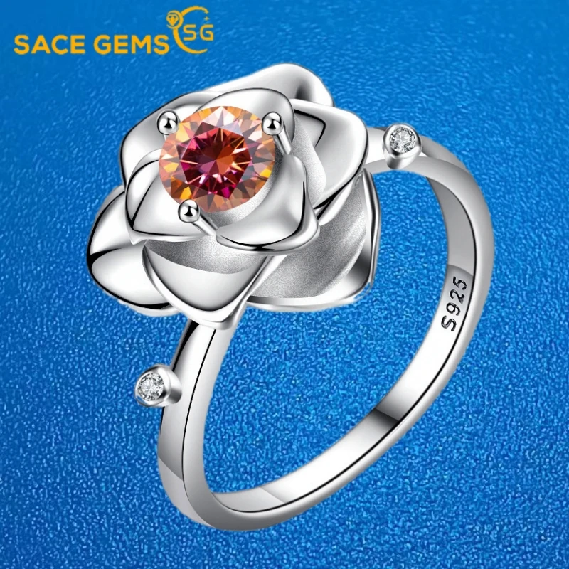

SACE GEMS GRA Certified 0.5CT Moissanite Ring VVS1 Lab Diamond Solitaire Ring for Women Engagement Promise Wedding Band Jewelry
