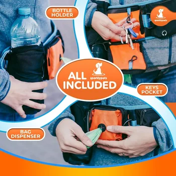 SparklyPets Double Bungee Waist Dog Leash with Back Brace – Dual Dog Leash for Medium/Large Breeds – 2 Dog Running 5