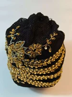 Africain femme enveloppement tête Bonnet musulman Turban chapeau dame tête enveloppes paillettes Luminescence perles plissé Turban casquette pour les femmes 3