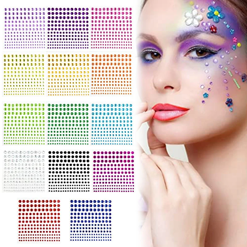 Rhinestone Stickers Crystal Jewels Stickers Self Adhesive 1Sheet 165Pcs 3456mm makeup rhinestone stickers makeup stickers rhinestone stickers