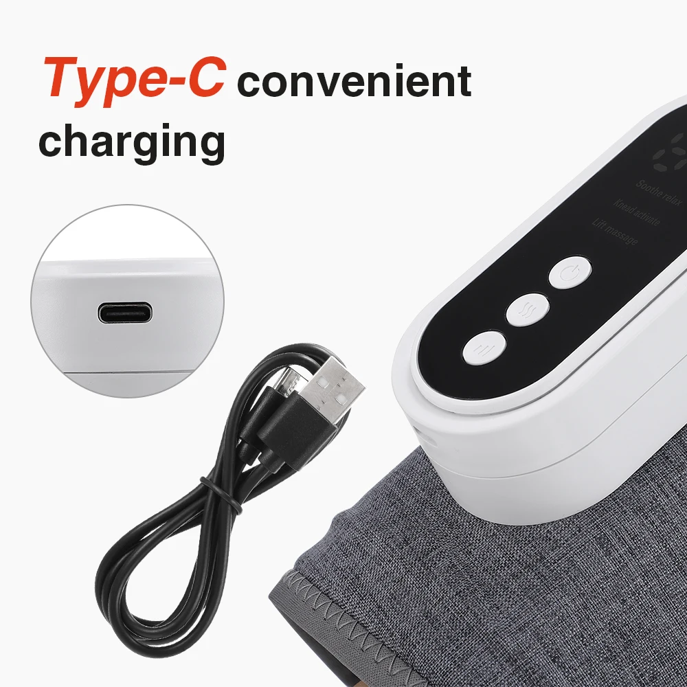 1 Pair Electric Heating Leg Massager Airbags Calf Massage Hot Compress 3 Modes 3 Gears Relax Muscle Fatigue USB Rechargeable 7