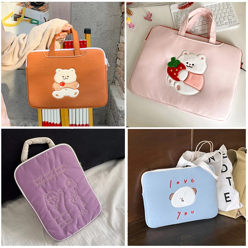 Kawaii Luva Bonito do Portátil Estojo de Transporte para Macbook Air Ipad Pro Lenovo Asus hp 11 12 13.3 13.6 14 15.6
