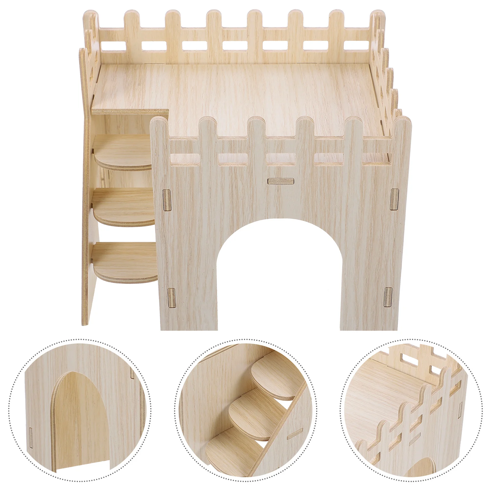 Guinea Pig Maze Wear-resistant Hamster Hideout Solid Wood Rat House Wooden Cage