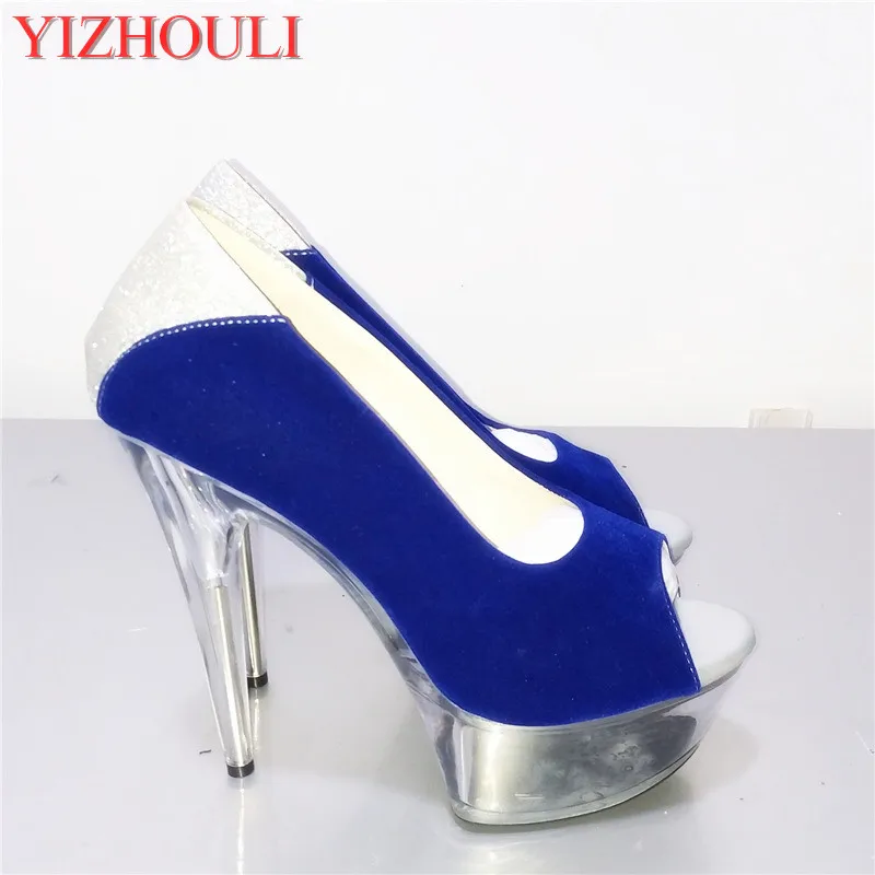 

Suede material sexy ultra-fine 15 cm high-heeled shoes, nightclub pole dance shoes