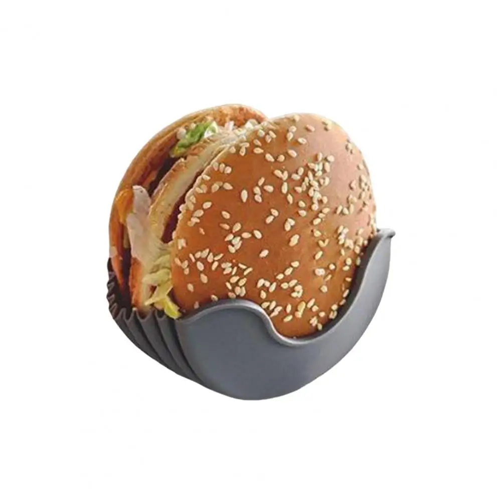 Portable Burger Stand Adjustable Burger Stand Silicone Rack Retractable Holder Set Touch-free Reusable Hamburger Clip Box