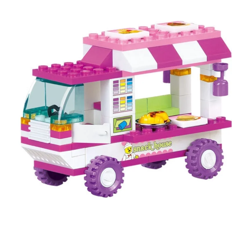 Building Blocks Toys 102PCS Fast Food Cart for Children Diy Girls Puzzle building blocks toys puzzle toys